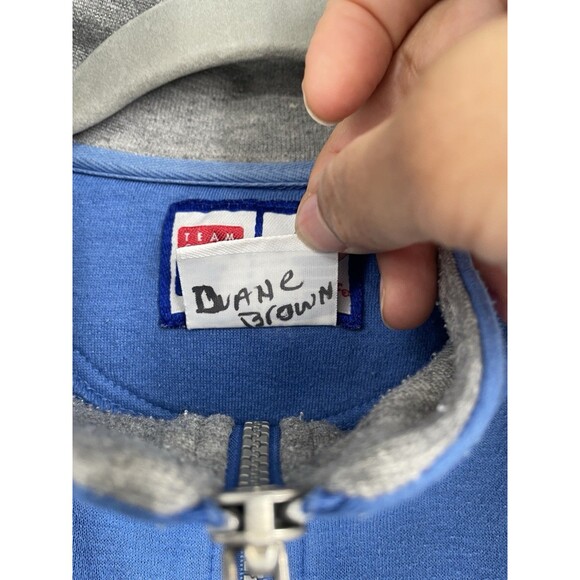 Vintage Detroit Lions Quarter Zip Sweatshirt Mens Medium Blue NFL Football - Picture 15 of 16